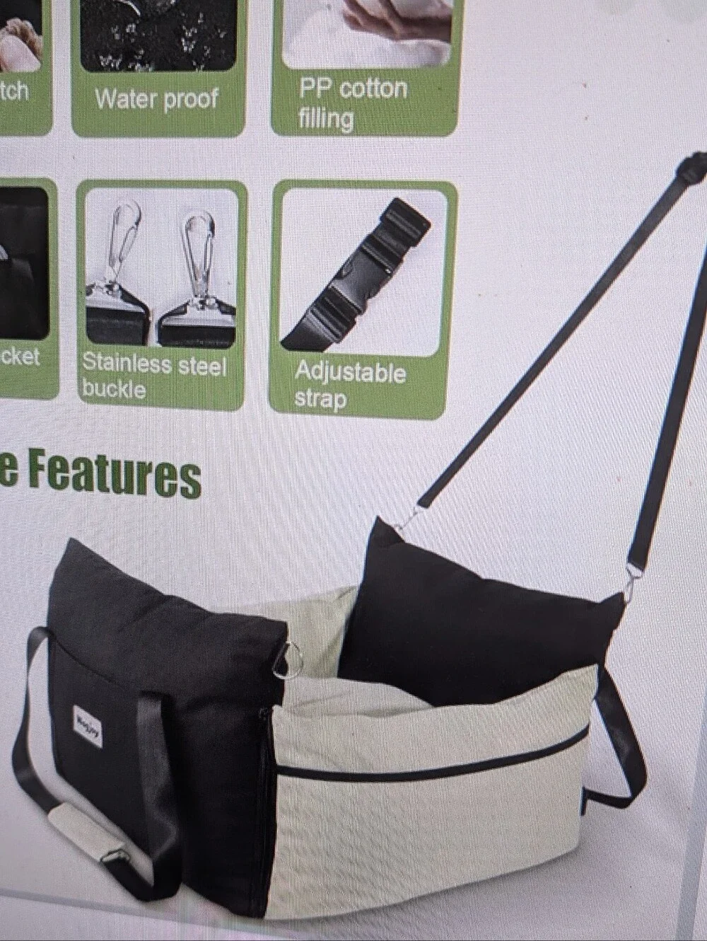 NEW WAGJOY SMALL DOG CAR SEAT CONVERTIBLE TOTE